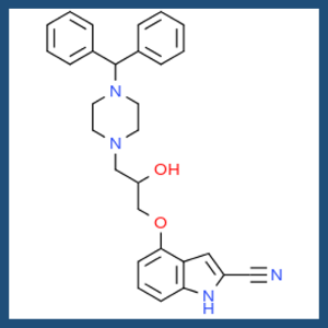 4-{3-[4-(diphenylmethyl)piperazin-1-yl]-2-hydroxypropoxy}-1H-indole-2-carbonitrile